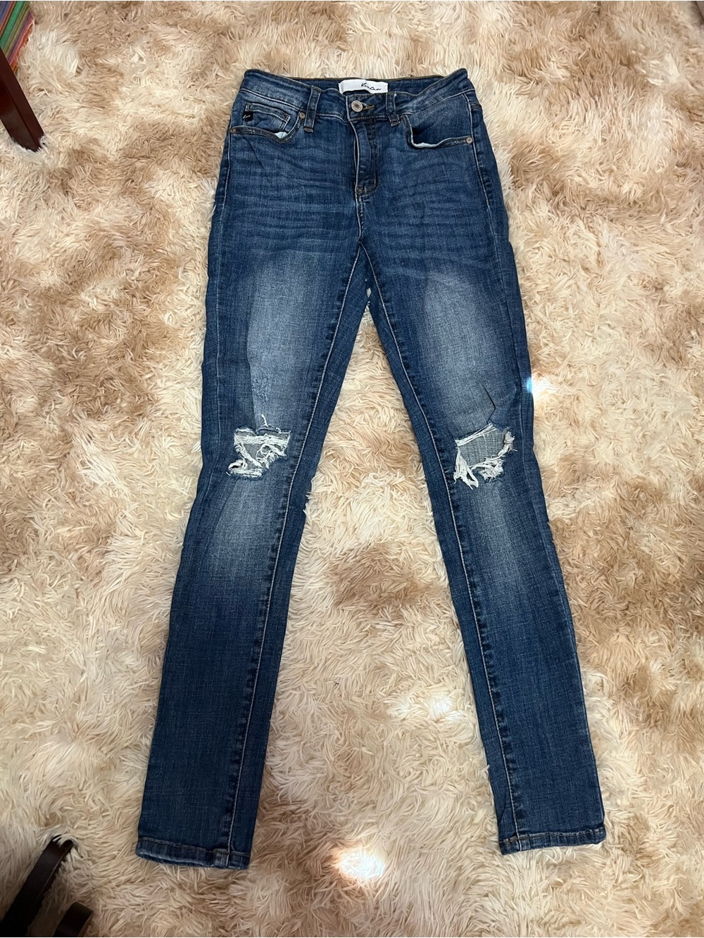 KanCan Dark Blue Distressed Skinny Jeans